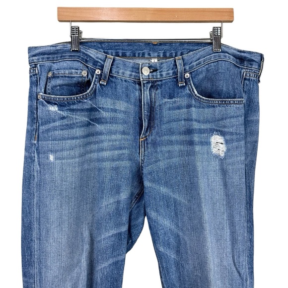 rag & bone Low Rise Boyfriend Jeans in Moss with Holes Sz 31 - Picture 3 of 9